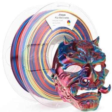 Imagem de Filamento de impressora 3D AMOLEN Silk PLA 1,75 mm 1 kg azul vermelho 