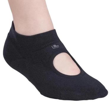 Imagem de Meia Sapatilha Pilates Bicolor Lupo - Ref. 3286-002, Preto, 33-36