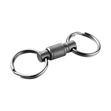 Imagem de menolana Chaveiro de liberação rápida, clipe de chaveiro, gancho giratório universal, chaveiro removível para amigos que fazem trilhas, Cinza