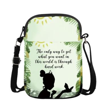 Imagem de XYANFA Bolsa transversal de princesa The Frog Cartoon Lover Movie Gift Princess Fans Wallet Bag Princess Theme Gift For Women, Bolsa C Through Hard Work, Tendência