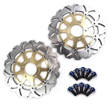 Imagem de Arashi Discos de freio dianteiro Rotores com parafusos de montagem para Suzuki DL650 V-STROM 650 2004-2006, DL1000 VSTROM 1000 2002-2010, SV1000 2003-2007, SV1000S 03-07, acessórios de motocicleta