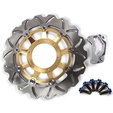 Imagem de Rotor de disco de freio dianteiro Arashi com parafusos de montagem para Honda CBR250R 2010-2013 ABS 11-13, ABS CBR300R 2014-2017 inclui, acessórios de substituição de motocicleta dourados