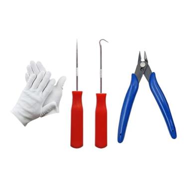 Imagem de Aymzbd Conjunto de Ferramentas Profissionais para Puxar Cordas de Raquete, Inclui Ferramenta de Guia, Alicate de Corte, Construção em Metal, Cabo Confortável, Vermelho