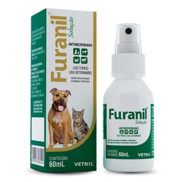 Imagem de Furanil Solução  Vetnil 60ml - Antisséptico Líquido para Feridas de Cã