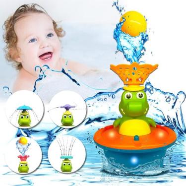 Imagem de Brinquedos de banho LeapkiFun Crocodile Spray Water de 1 a 6 anos para