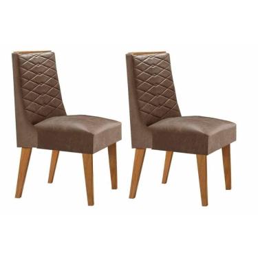 Imagem de Cadeira De Cozinha Dafne Kit 2 Un Madeira Capuccino-courano Capuccino - Rufato