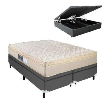 Imagem de Cama Box com Baú Arezzo Queen Molas Ensacadas Cinza - Portobel