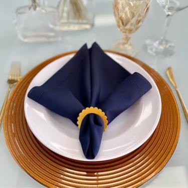 Imagem de Kit Guardanapo De Tecido Para Mesa Posta Ponto Ajour (6, Marinho)