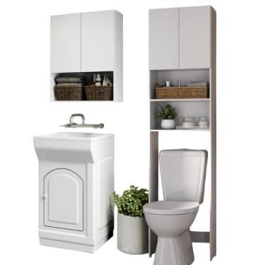 Imagem de Kit Armário Lavanderia E Banheiro Para Vaso Sanitário Multimóveis Mp50