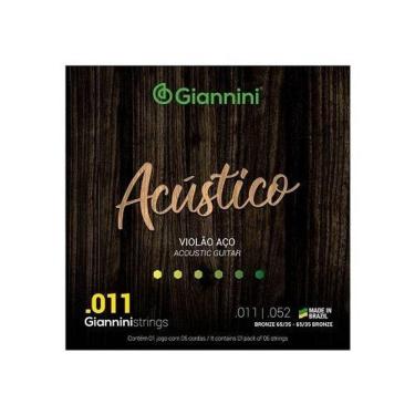 Imagem de Encordoamento Giannini P-violão Aço Bronze 65-35 0.011" Gespw