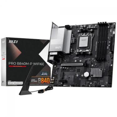 Imagem de Placa Mãe MSI PRO B840M-P WiFi6E, Chipset B840, AMD AM5, mATX, DDR5