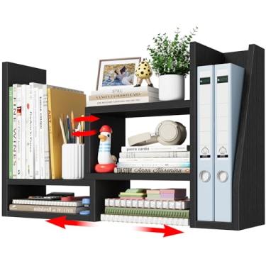 Imagem de Prateleira organizadora de arquivos de mesa – Prateleiras pretas para organização de escritório para organizadores de mesa e acessórios de canto, prateleiras de mesa, pequenas decorações para mulheres