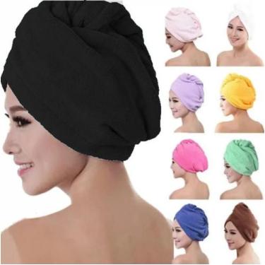 Imagem de Toalha De Cabelo Banho, Toalha Grossa Mágica Para Secar Cabelo De Micr