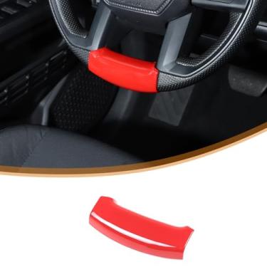 Imagem de Acabamento da capa decorativa do console central para Toyota Tacoma 2024 2025, acessórios de decoração de carro com acabamento de capa de volante (vermelho)