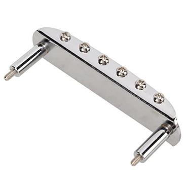 Imagem de Generic Guitarras Tailpiece Easy Tune Guitarra Elétrica Ponte Metal Design Agradável Rolo Preciso para Jazzmaster (Prata)