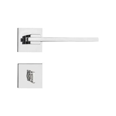 Imagem de Fechadura Nina Cromada Roseta Quadrada 55mm Pado Banheiro / Wc