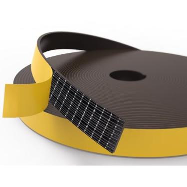 Imagem de Excluidor de rascunho para janelas de portas, 1/5.1 cm x 1/40.6 cm x 33 m, fita de espuma autoadesiva, tira de vedação contra clima, para lacuna preta