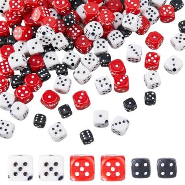 Imagem de DICOSMETIC 120 peças, 3 estilos, contas de dados de acrílico, a granel, cubo de 9,5 a 10,5 mm, contas coloridas espaçadoras de dados, pequenas contas divertidas para pulseira, colar, brinco, faça você