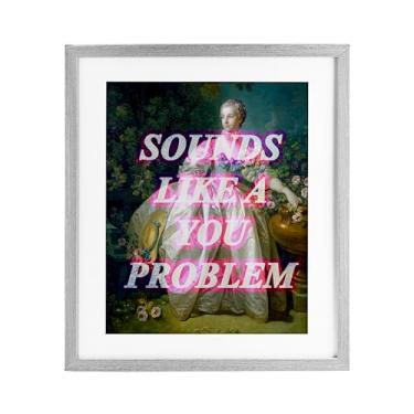 Imagem de Stupell Industries Sounds Like A You Problem Impressão emoldurada cinza sob vidro, design de Lil' Rue, 16 x 13