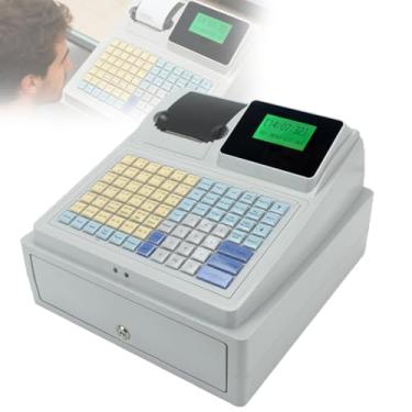 Imagem de Caixa Registradora EletrôNica De 81 Teclas, Sistema De Gerenciamento De Caixa Com Gaveta, Teclado Plano E Impressora TéRmica, Com Scanner Para Pequenas Empresas