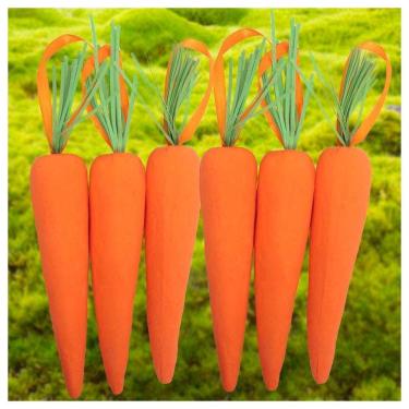 Imagem de Enfeite Decorativo Páscoa 6 Cenouras Pendentes Isopor 14cm