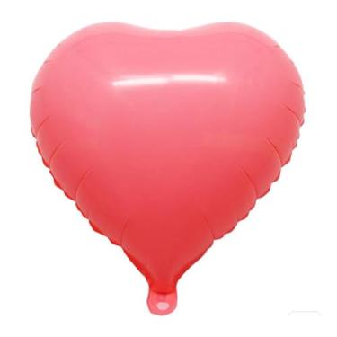 Imagem de BALAO MACARON CORACAO C/CANUDO VERMELHO 18"