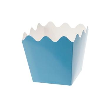 Imagem de CACHEPOT DE PAPEL LISO DOBRÁVEL AZUL BEBE TAM APROX. 9cm x 9cm x 9cm