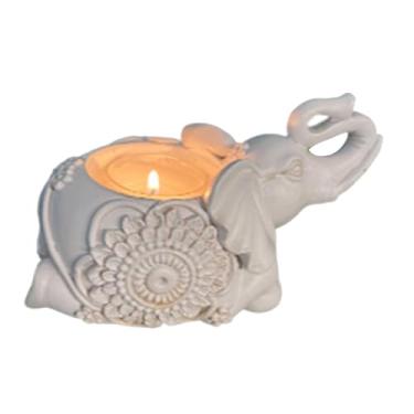 Imagem de Castiçal de estátua durável de resina decorativa de elefante para estudo de mesa em casa (Tipo B)