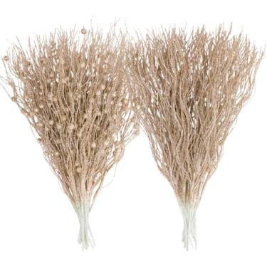 Imagem de ZAODECR Pacote com 30 enfeites artificiais de caule de baga com purpurina, enfeites de Natal, galhos, conjunto de palitos para decoração de árvore de Natal, presente, vaso pequeno, guirlanda, lareira