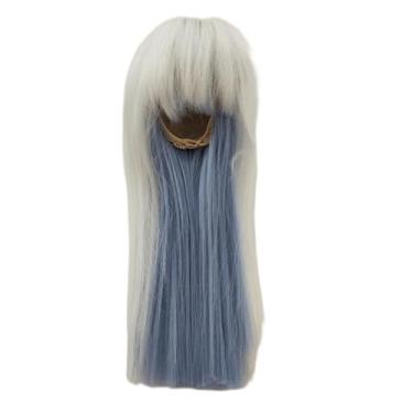 Imagem de Peruca de boneca de fibra de alta temperatura 1/3 bjd com cabelo azul celeste acessórios de boneca bjd