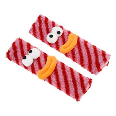 Imagem de Partuto Capa para cinto de segurança vermelho rosa poliéster 23,5 cm almofada de cinto de segurança almofada de ombro acolchoado 2 peças