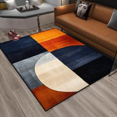 Imagem de Tapetes com estampa geométrica de nova tendência para decoração de sala de estar, tapetes estampados para casa, tapetes luxuosos para quarto e sala de estar (200x300 cm)/XD19-pelo baixo-1)