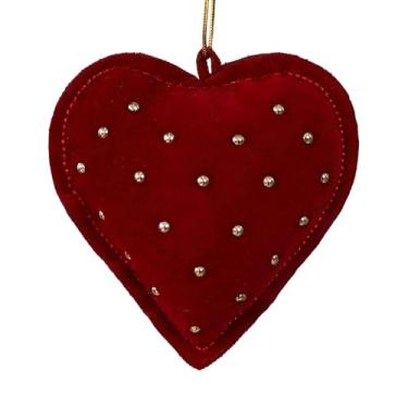 Imagem de predolo Enfeite de Natal para pendurar na árvore, pingente decorativo, ideal para guirlandas de aniversário, celebrações em ambientes internos e varandas, Coração Vermelho