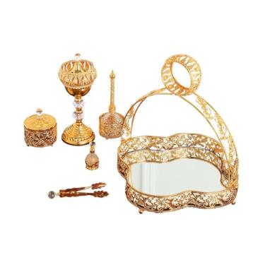 Imagem de Kuntesetty Conjunto de Queimador de Incenso árabe Suporte de Incenso Decoração de Mesa para Spa, 34cm x 34cm x 39cm