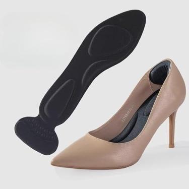 Imagem de 4 peças de esponja macia, desodorante com absorção de suor, palmilha para alívio da dor, palmilha ortopédica de espuma viscoelástica (2 pares - palmilha preta com cabeça de pico)