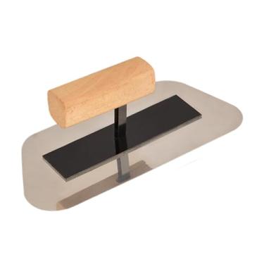 Imagem de Gralara Desempenadeira de gesso, ferramenta manual para construção, em aço inoxidável, fácil de limpar, multifuncional para espalhar concreto.