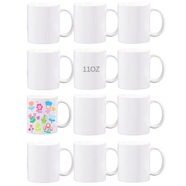 Imagem de AiDiYGECO Pacote com 12 canecas de sublimação 325 ml produtos a granel para canecas de café de 325 ml para caneca de sublimação copos em branco com caixas