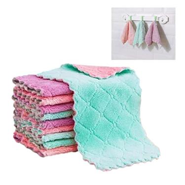 Imagem de ZAWELIYO Panos de Prato de Cozinha de Microfibra, 20 Peças, Absorção de água Macia, Toalhas de Limpeza Dupla Face para Cozinha Doméstica, 9,8x5,9in