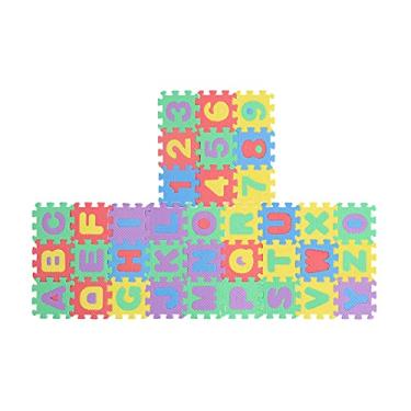 Imagem de TOPINCN 36 Peças Tapete de Jogo de Quebra-cabeça Interligado, Mini Tapete de Casa de Bonecas Com Número do Alfabeto, Digital e de Jogo de Letras para Bebês