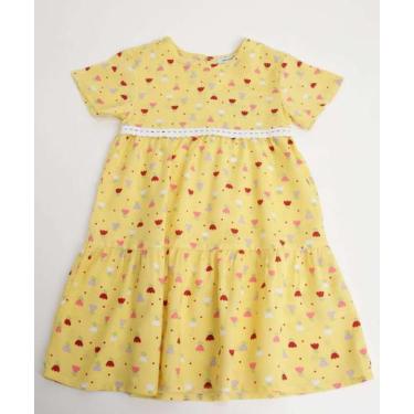 Imagem de Vestido Infantil Estampa Flores Marisa Tam 1 a 4-15919, Amarelo, 2