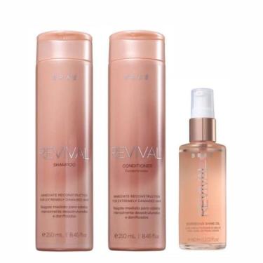 Imagem de Kit Braé Revival Shampoo 250ml + Condicionador 250ml + Óleo Gorgeous S