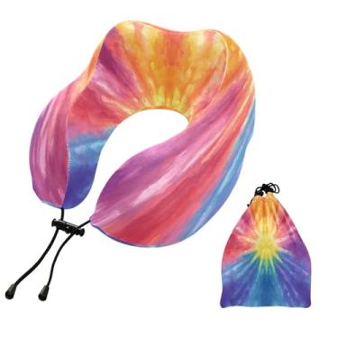 Imagem de CEBUGI Travesseiros de viagem portáteis em forma de U, travesseiro de pescoço de espuma viscoelástica com trava de corda ajustável para avião, viagem, trem, negócios, escritório, soneca (fundo