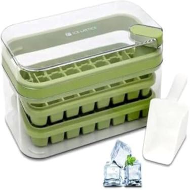 Imagem de Bandeja, cubos, gelo, plastico, reutilizavel, alimentos, tampa, e inquebravel, perfeita.