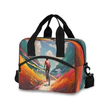 Imagem de Burbuja Lancheira térmica de ciclismo para mulheres e homens, lancheira portátil com alça de ombro removível, lancheira para viagem, piquenique, escritório, trabalho