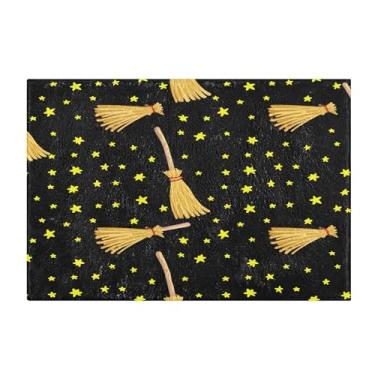 Imagem de Burbuja Tapete de banheiro com vassouras de bruxa, tapete absorvente extra macio com suporte antiderrapante para banheiro, banheira, chuveiro, 41 x 61 cm