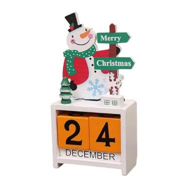 Imagem de MotiveTech Calendário do Advento de Madeira com Contagem Regressiva e Blocos Numerados, Style E