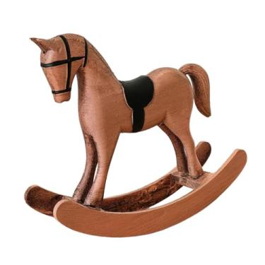 Imagem de BLWOTMOR de Balanço de Madeira, Enfeite de Animal, Estilo Vintage, Esculpido, Funcional, para Sala de Estar, Quarto, Ideal Como Presente de Aniversár, Bronze, Tamanho real