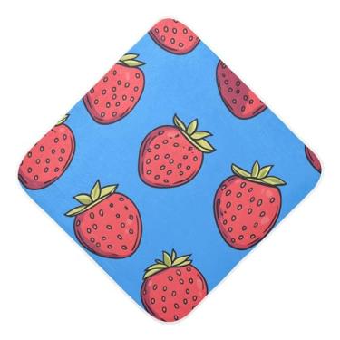 Imagem de STAYTOP Toalhas de bebê com capuz de musselina de morango, toalha de banho super macia, toalhas de banho absorventes para banho recém-nascido unissex 89 x 89 cm