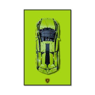 Imagem de Joodyyoo Quadro de parede para Lego Lamborghini 42115 para suporte de parede de carro Lego para exibição de carro Lego, ideia de presente para entusiastas de Lego, decoração de casa (carro não