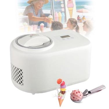 Imagem de MáQuina De Sorvete AutomáTica Com Compressor,NãO Necessita De Pré-Congelamento, Com Display Lcd, Temporizador E Colher, Ideal Para Cafeterias, Lanchonetes E Uso DoméStico